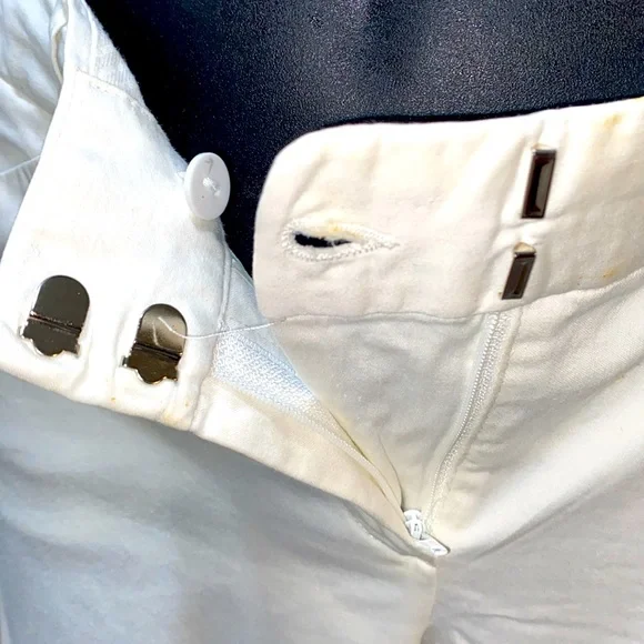 THEORY WHITE WIDE HEM COTTON/LYCRA PANTS SZ 4